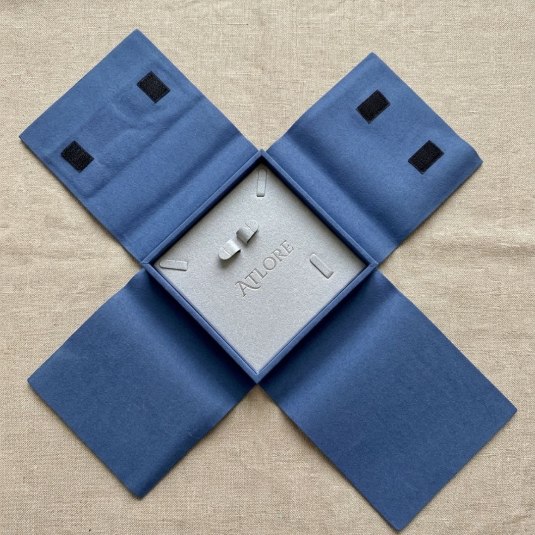 blue travel folder for jewelry