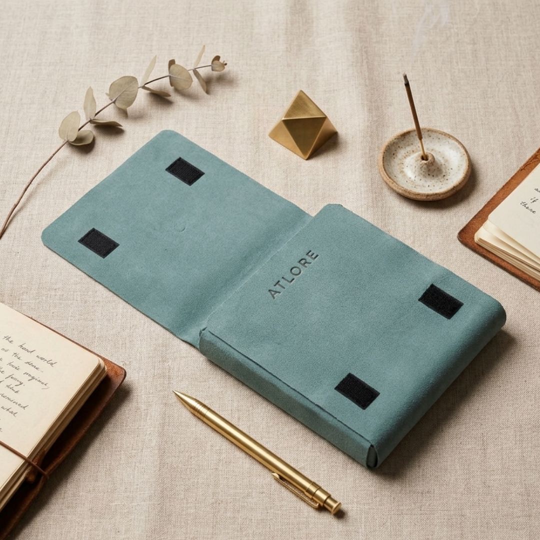 blue jewelry travel folder
