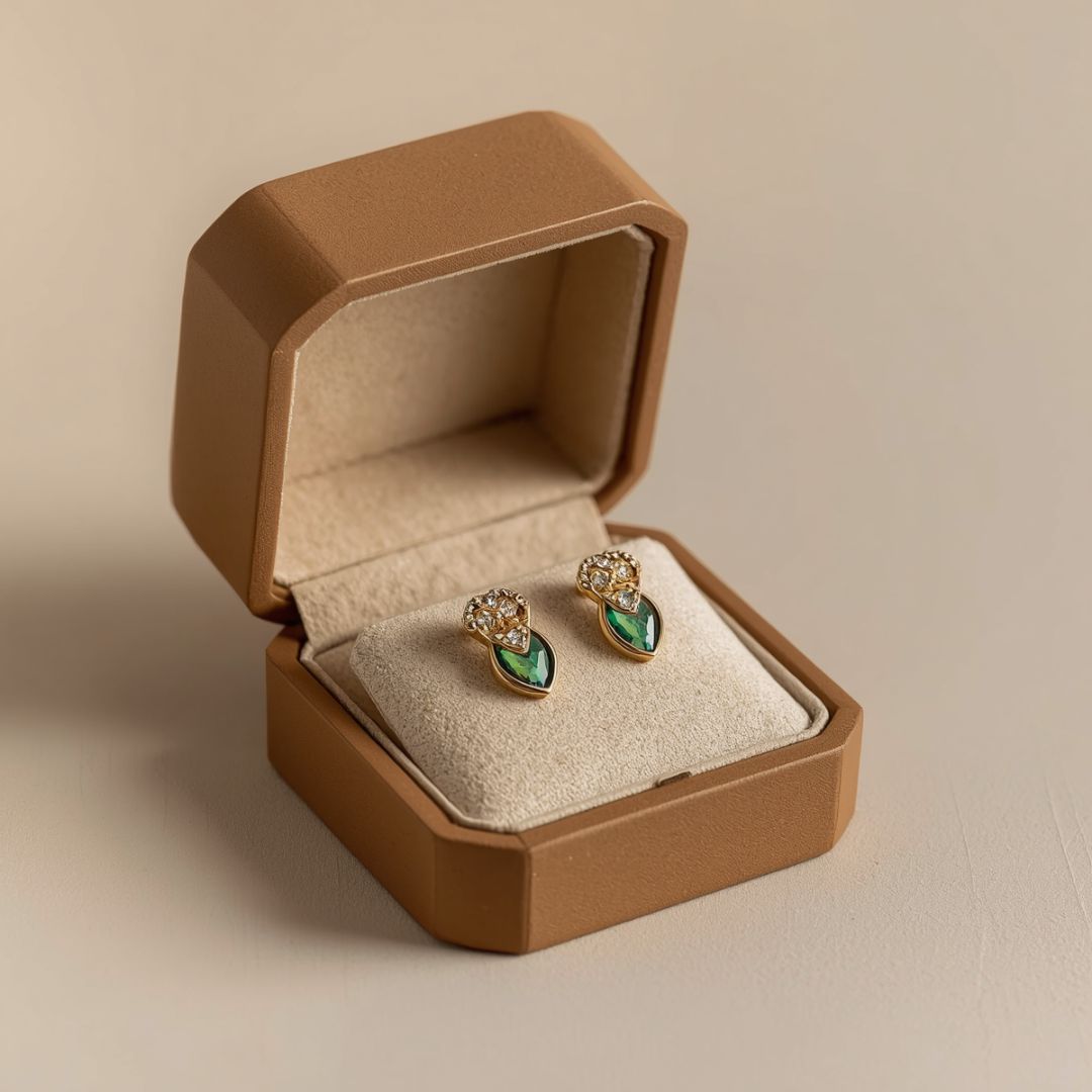 pu leather microfibre earring box